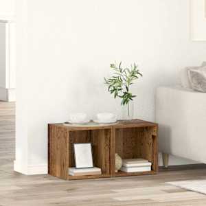 Sestava TV skříněk Nástěnný 2 pcs Staré dřevo 37 x 35 x 37,5 cm - obrázek 1