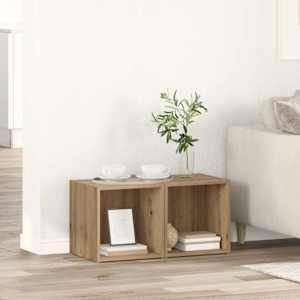 Komplet TV omaric 2 pcs Umetni hrast 37 x 35 x 37,5 cm