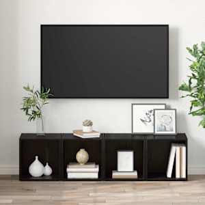 Sestava TV skříněk 2 pcs 37 x 35 x 37,5 cm Černá - obrázek 4