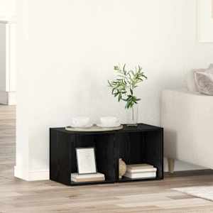 Komplet TV omaric 2 pcs Črna 37 x 35 x 37,5 cm Konstruiran les