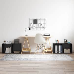 Komplet TV omaric 4 pcs Črna 37 x 35 x 37,5 cm Konstruiran les