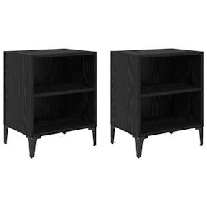 Noční skříňka 2 pcs Černý dub 40 x 30 x 50 cm kompozitní dřevo - obrázek 2