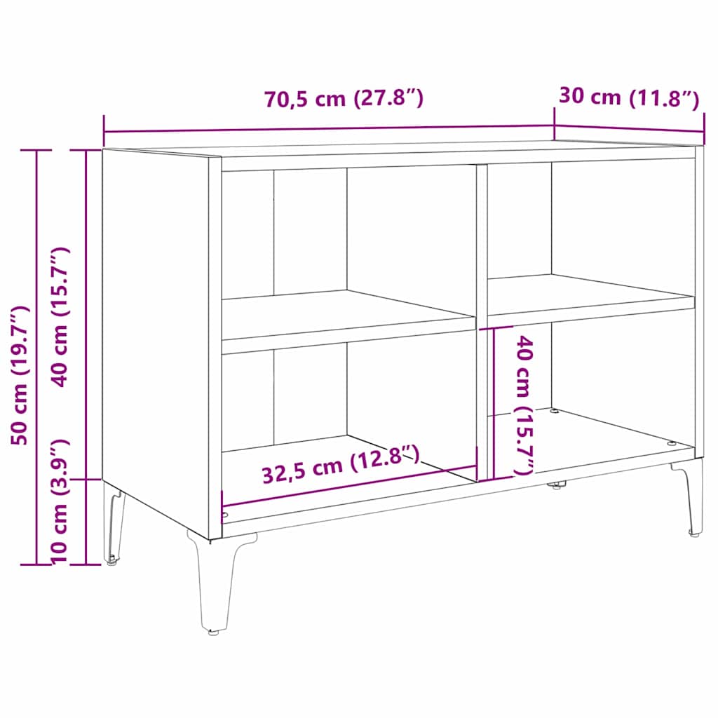 Ντουλάπι TV Καφέ 69.5 x 30 x 50 εκ. Επεξεργασμένο ξύλο - Image 11
