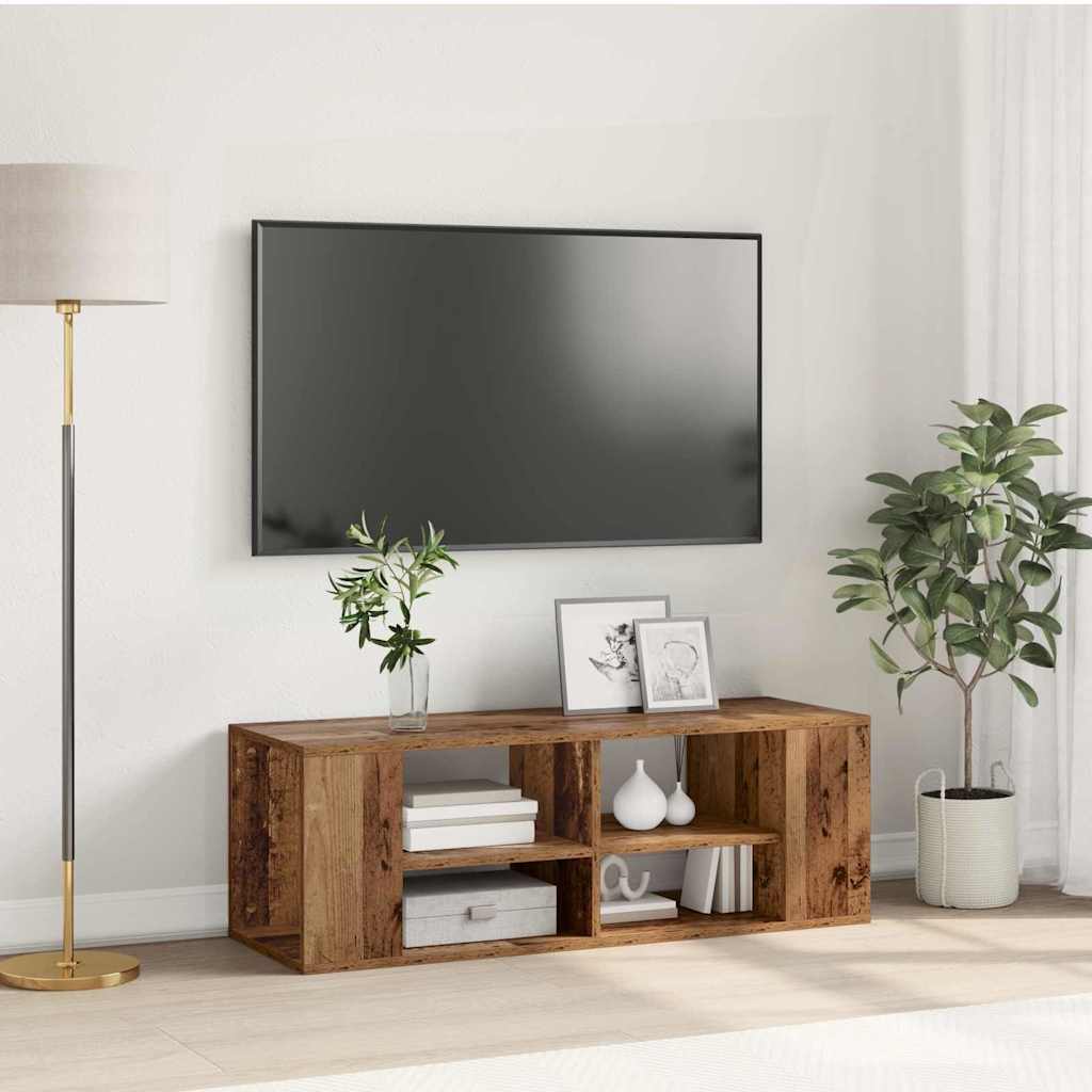 Telerikapp riiuliga Vana puit 102 x 35 x 35 cm Tehispuit