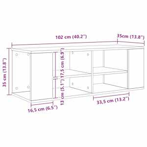 Sestava TV skříněk Nástěnný Staré dřevo 102 x 35 x 35 cm - obrázek 7