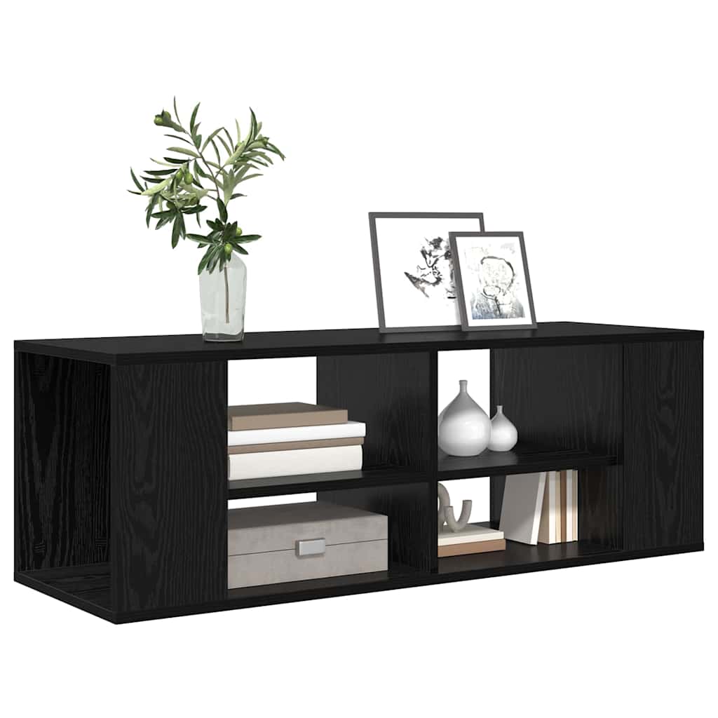 vidaXL Wandmontage TV Kast Zwart eiken 102 x 35 x 35 cm Bewerkt hout
