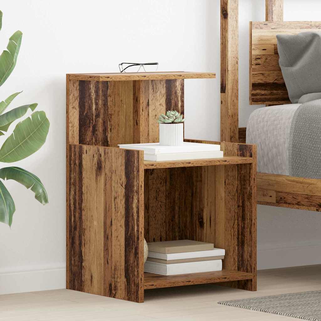 vidaXL Bedkast Oud hout 40 x 35 x 60 cm Spaanplaat
