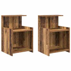 Noční skříňka 2 pcs Staré dřevo 40 x 35 x 60 cm - obrázek 2