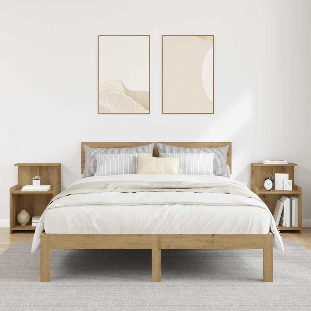 Нощни шкафове 2 броя Артин дъб 40x35x60 см Инженерна дървесина
