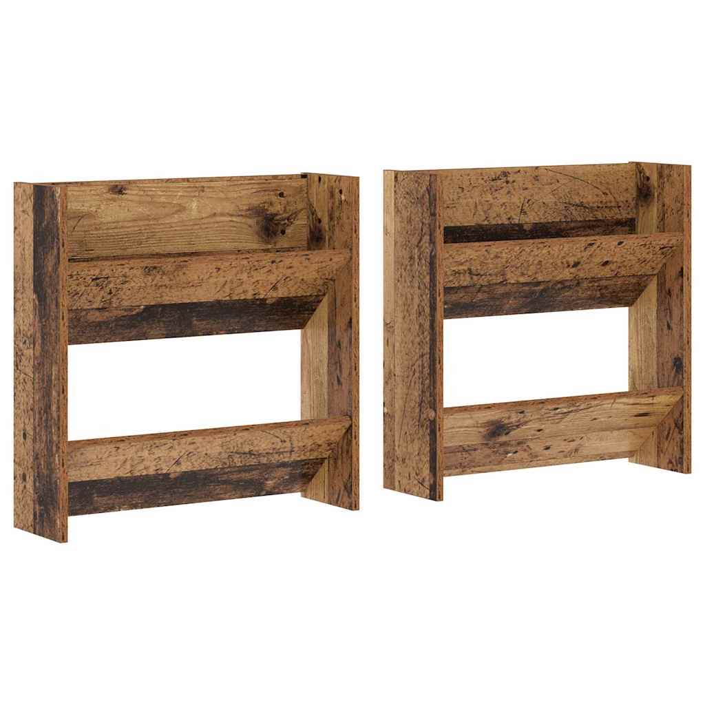 Seinäkenkäkaapit 2 pcs Vanha puu 60 x 18 x 60 cm Tekninen puu