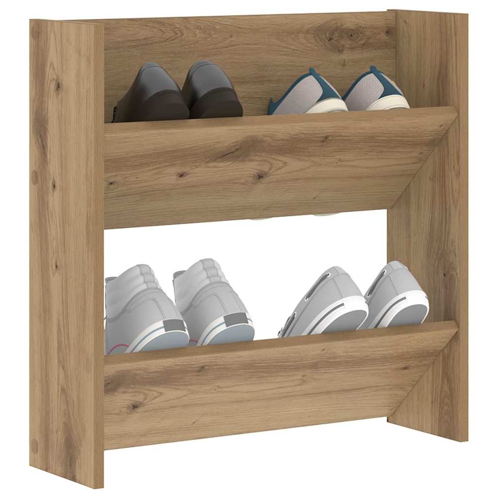 vidaXL Wand Schoenenkasten artisanaal eikenkleurig 60 x 18 x 60 cm