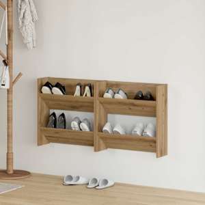 Omara za čevlje s polico 2 pcs Umetni hrast 60 x 18 x 60 cm
