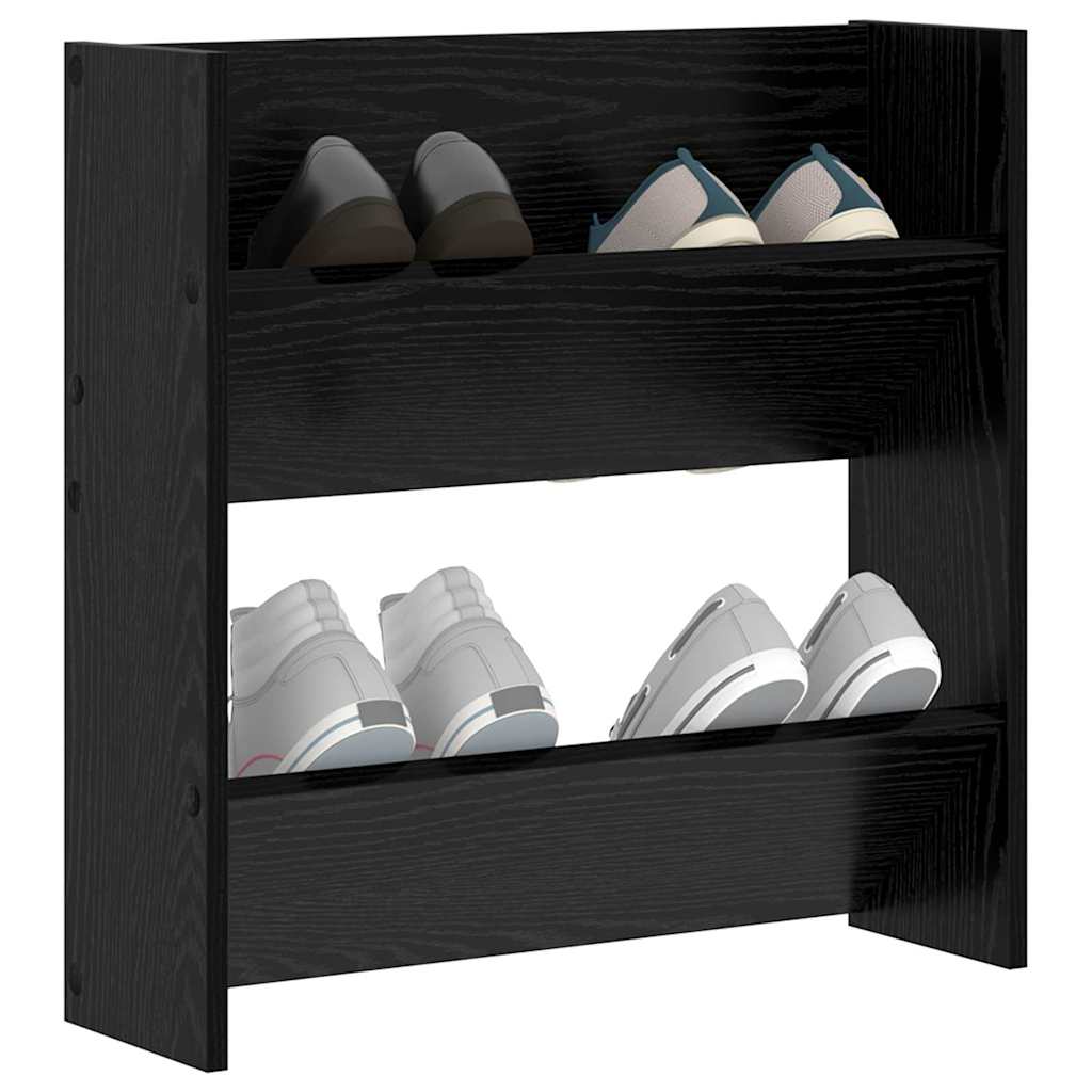 vidaXL Wand Schoenenkasten Zwart eiken 60 x 18 x 60 cm Bewerkt hout