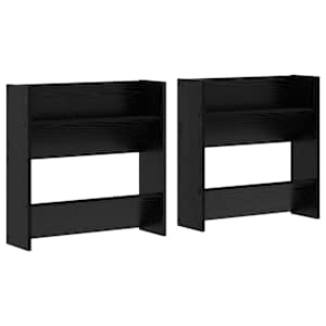 vidaXL Kinga kapp 2 tk 60 x 18 x 60 cm Tehispuit Must tamm