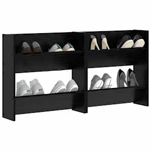 Skříň na obuv 2 pcs Černý dub 60 x 18 x 60 cm kompozitní dřevo - obrázek 3