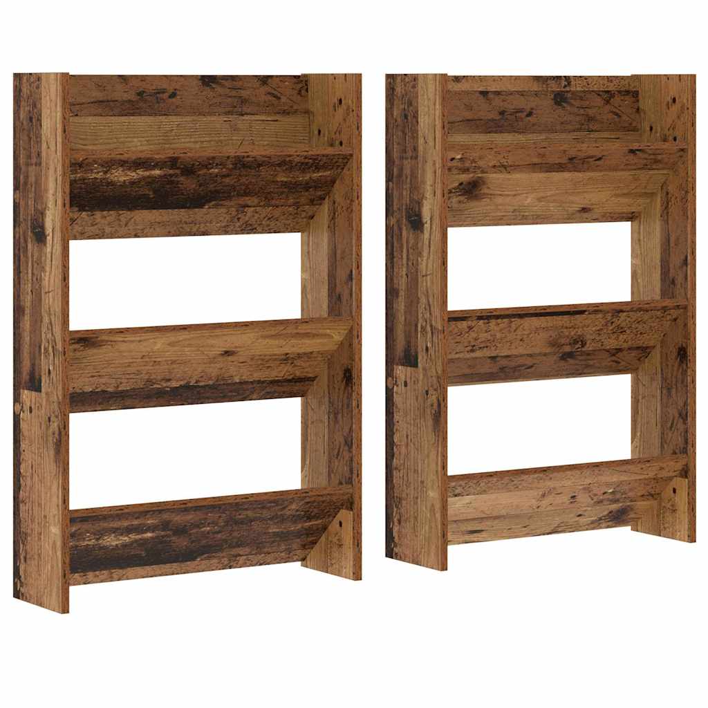 Seinäkenkäkaapit 2 pcs Vanha puu 60 x 18 x 60 cm Tekninen puu