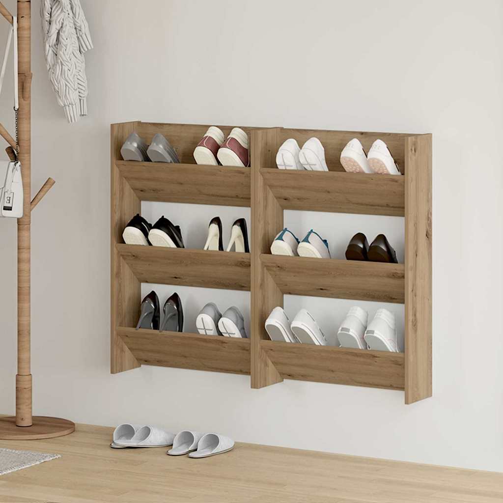 Seina jalanõude kapid 2 pcs käsitöötamm 60 x 18 x 60 cm