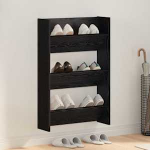 Omara za čevlje Črna Orehovina 60 x 18 x 90 cm Konstruiran les