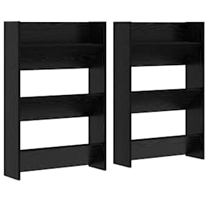 vidaXL Kinga kapp 2 tk 60 x 18 x 90 cm Tehispuit Must tamm