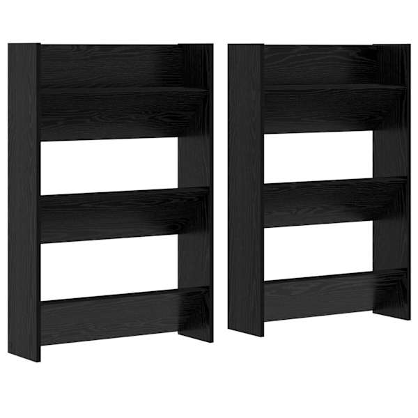 vidaXL Kinga kapp 2 tk 60 x 18 x 90 cm Tehispuit Must tamm