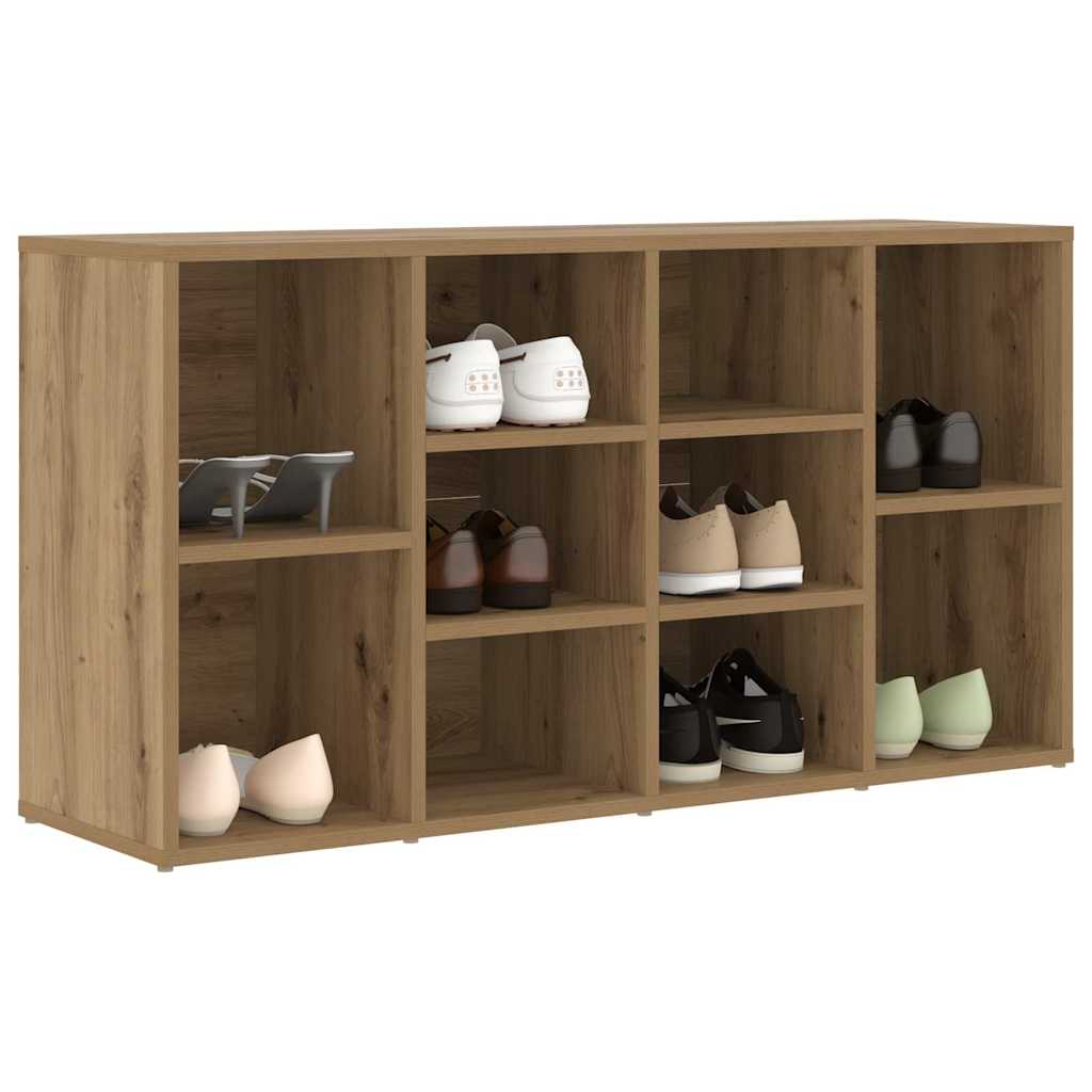vidaXL Schoenenbank met plank Anders artisanaal eikenkleurig 103 x 30 x 55 cm