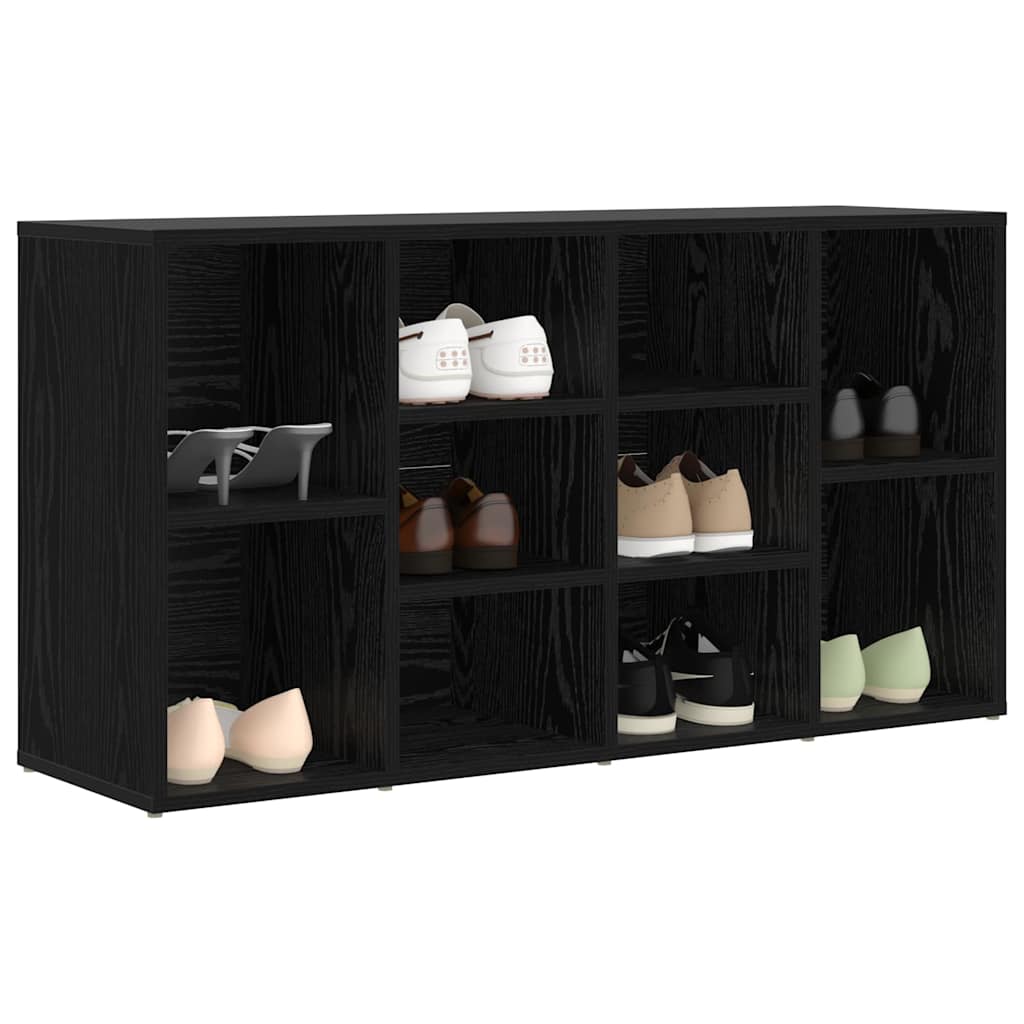 vidaXL Schoenenbank Zwart eiken 103 x 30 x 55 cm Bewerkt hout