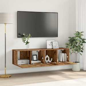 Sestava TV skříněk Nástěnný 2 pcs Vícebarevný 60 x 30 x 30 cm - obrázek 1