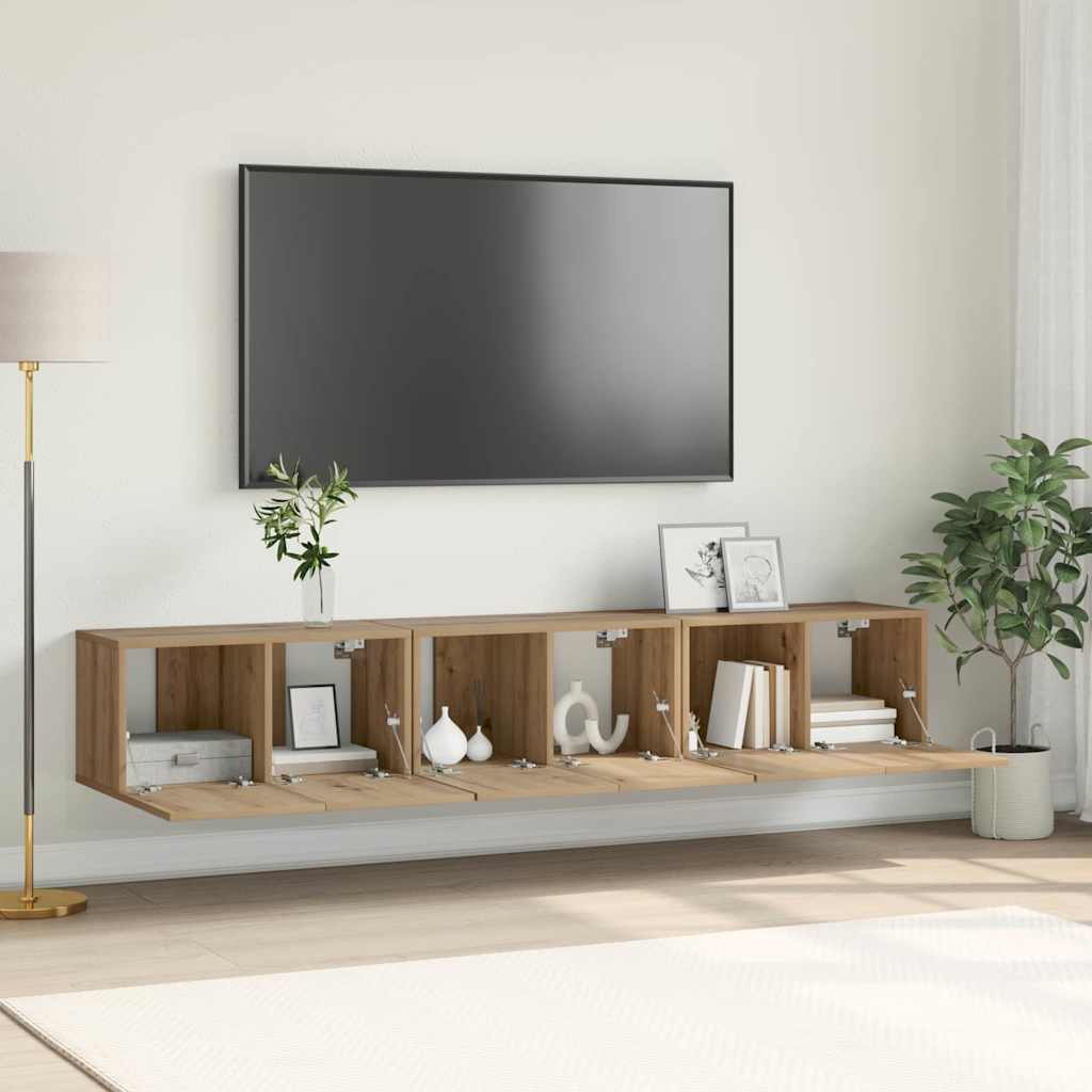 TV-Schranksystem Artisan Eiche MDF, Furnier Mittel TV-Schrank
