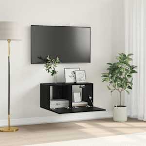 Komplet TV omaric Črna 60 x 30 x 30 cm Konstruiran les