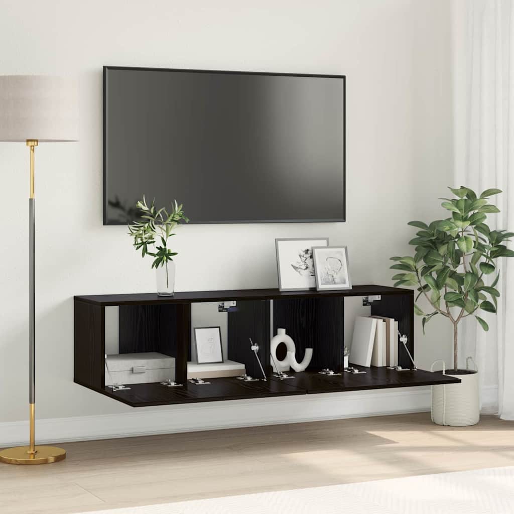 TV-Schränkeset Schwarze Eiche Holzwerkstoff Klein TV-Schrank