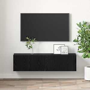 Sestava TV skříněk 2 pcs Černá 60 x 30 x 30 cm kompozitní dřevo - obrázek 4