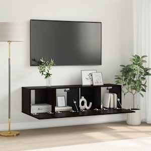 Komplet TV omaric 2 pcs Črna 60 x 30 x 30 cm Konstruiran les