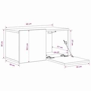 Sestava TV skříněk 2 pcs Černá 60 x 30 x 30 cm kompozitní dřevo - obrázek 12