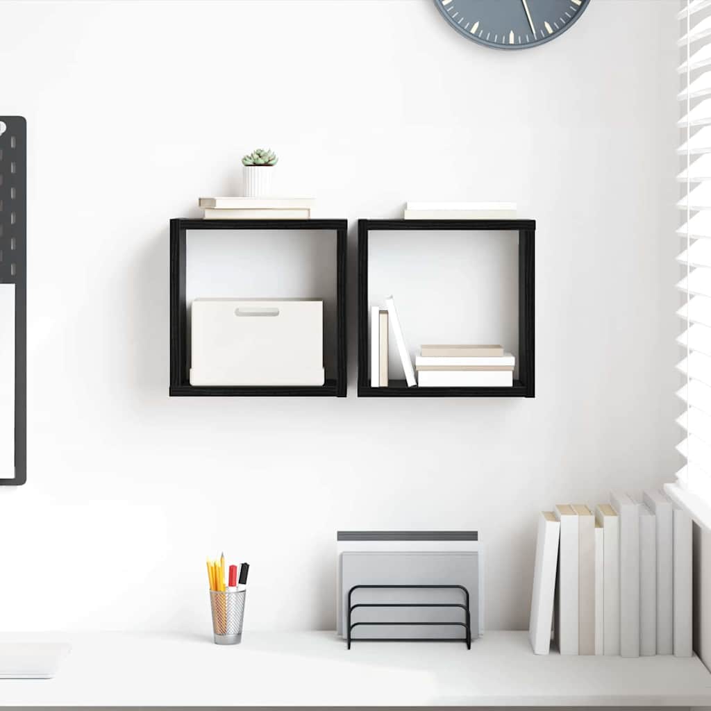 Seinähyllyt Musta tammi MDF 26 x 15 x 26 cm Seinähyllyt Neliö