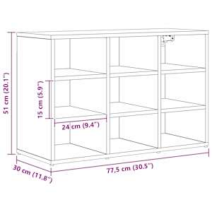 Skříň na obuv 77,5 x 30 x 51 cm Kompozitní dřevo Artisanový dub - obrázek 11
