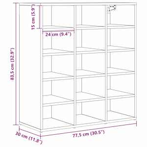Skříň na obuv 77,5 x 30 x 83,5 cm Kompozitní dřevo Černý dub - obrázek 11