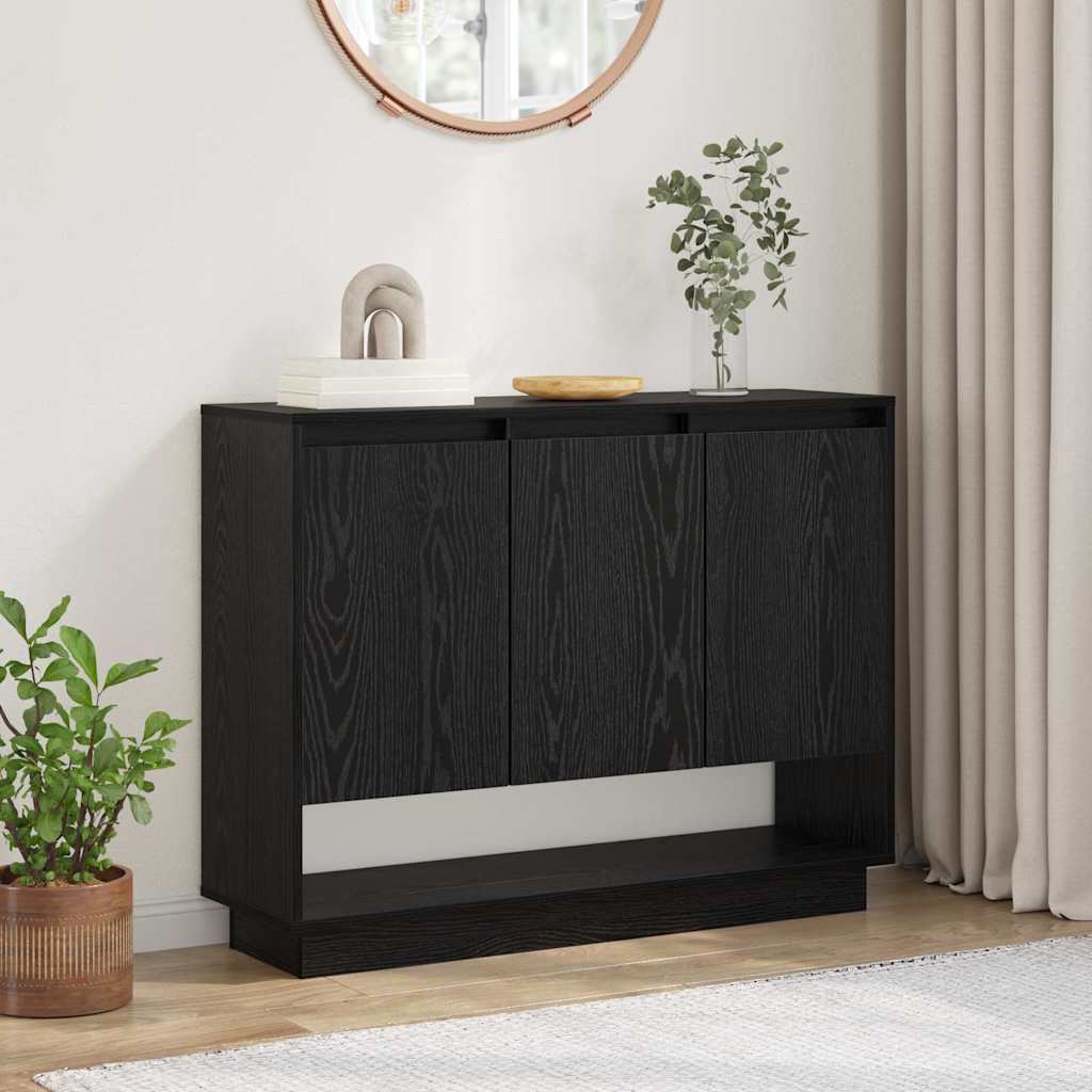 Kõide riiuliga uksega Must tamm 97 x 29 x 75 cm Tehispuit