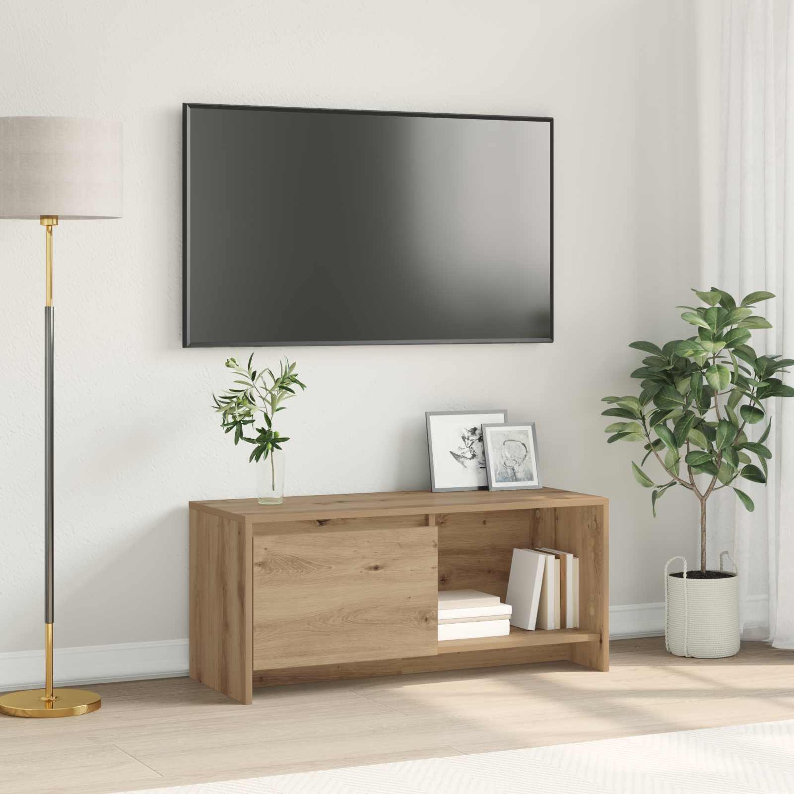 TV-tasosetti Artisan tammi 90 x 35 x 40 cm Tekninen puu