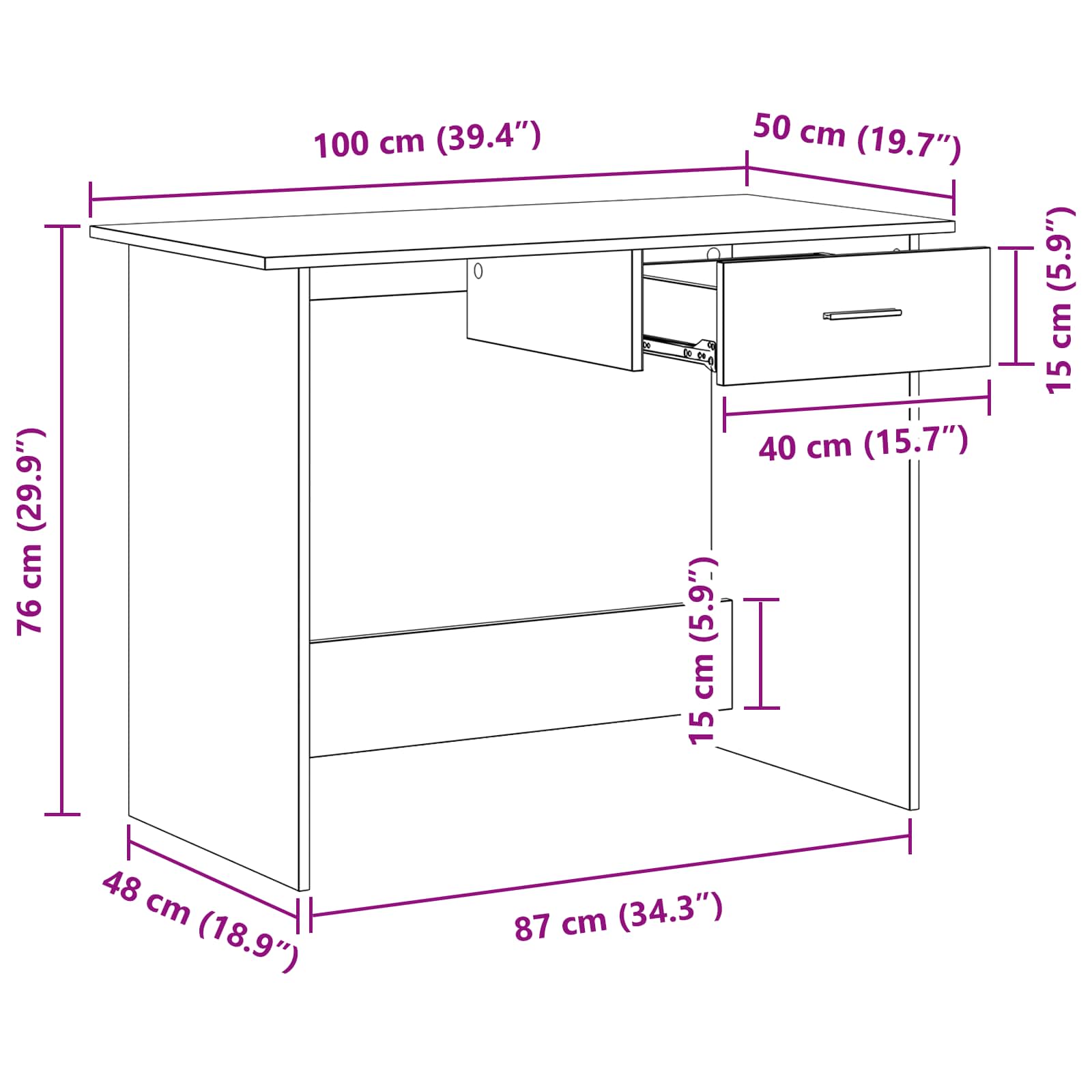 Laud sahtliga Vana puit 100 x 50 x 76 cm Tehispuit 11 Kõik vajalik sinu aeda ja koju! Laud sahtliga Vana puit 100 x 50 x 76 cm Tehispuit - Image 11