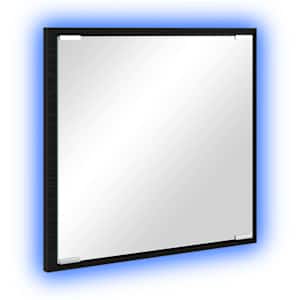 vidaXL LED vannitoa peegel Must tamm 40 x 37 x 8.5 cm Tehispuit