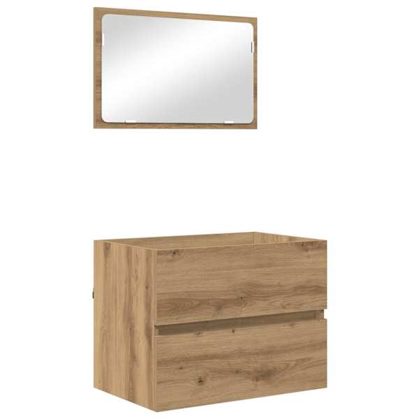 vidaXL Vannitoa m&ouml;&ouml;bleset 2 tk K&auml;sit&ouml;&ouml;puu 57 x 37 x 45 cm