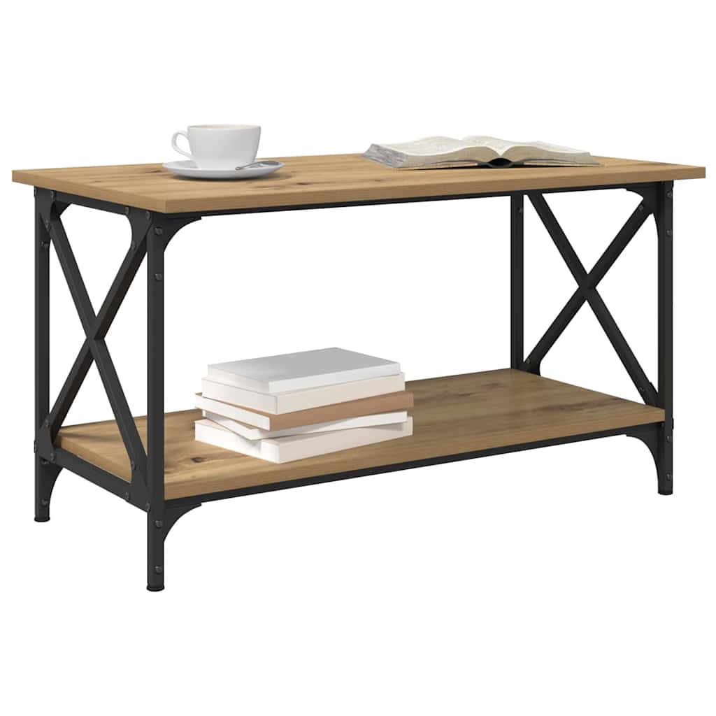 vidaXL Salontafel artisanaal eikenkleurig 80 x 45 x 45.5 cm