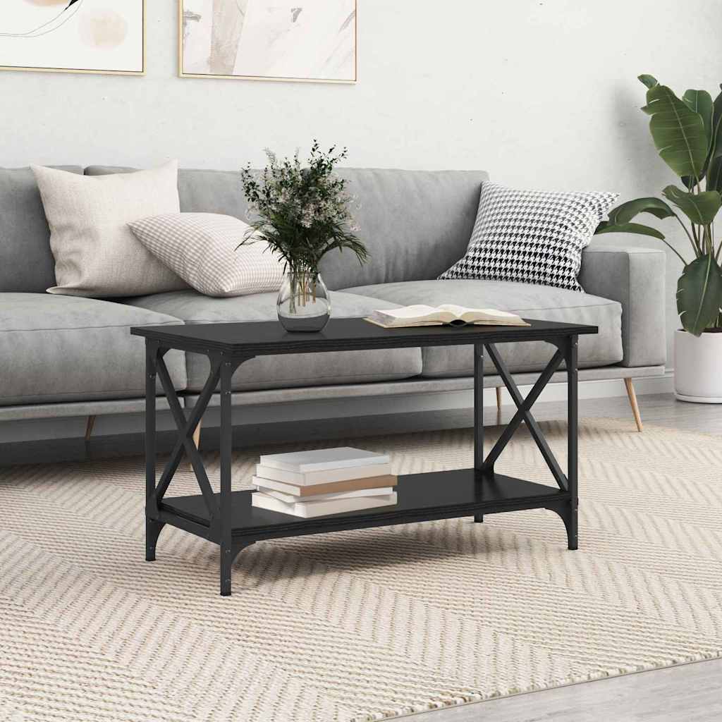 vidaXL Couchtisch Schwarze Eiche 80 x 45 x 45.5 cm Holzwerkstoff