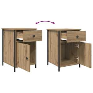 Noční skříňka se zásuvkou 2 pcs Artisanový dub 40 x 42 x 60 cm - obrázek 12