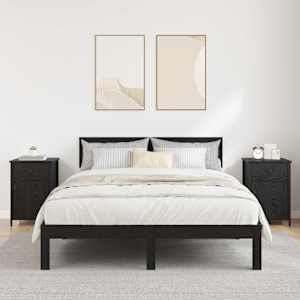 Noční skříňka 2 pcs Černý dub 40 x 42 x 60 cm kompozitní dřevo - obrázek 4