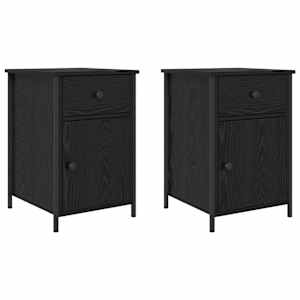 Noční skříňka 2 pcs Černý dub 40 x 42 x 60 cm kompozitní dřevo - obrázek 2