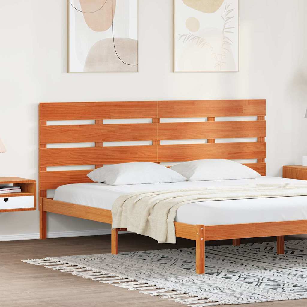 Päätylevy päätyllä Vahanruskea 200.5 x 3 x 80 cm Täysi mänty