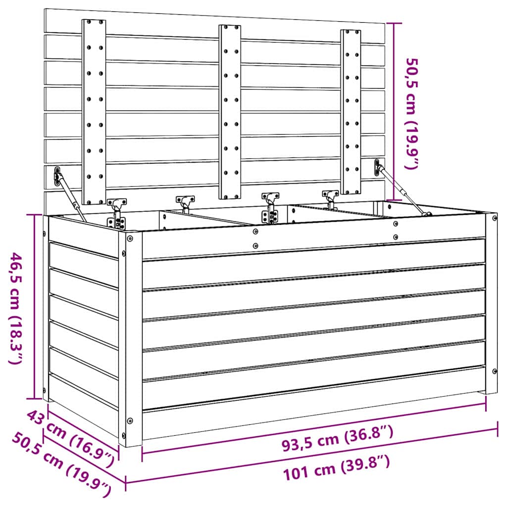 Shranjevalna škatla Voskast rjav 101 x 50,5 x 46,5 cm - slika 13