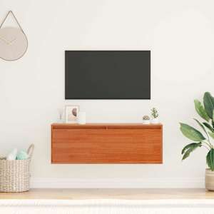 Omarica na steni s polico z vrati Voskast rjav 100 x 30 x 35 cm