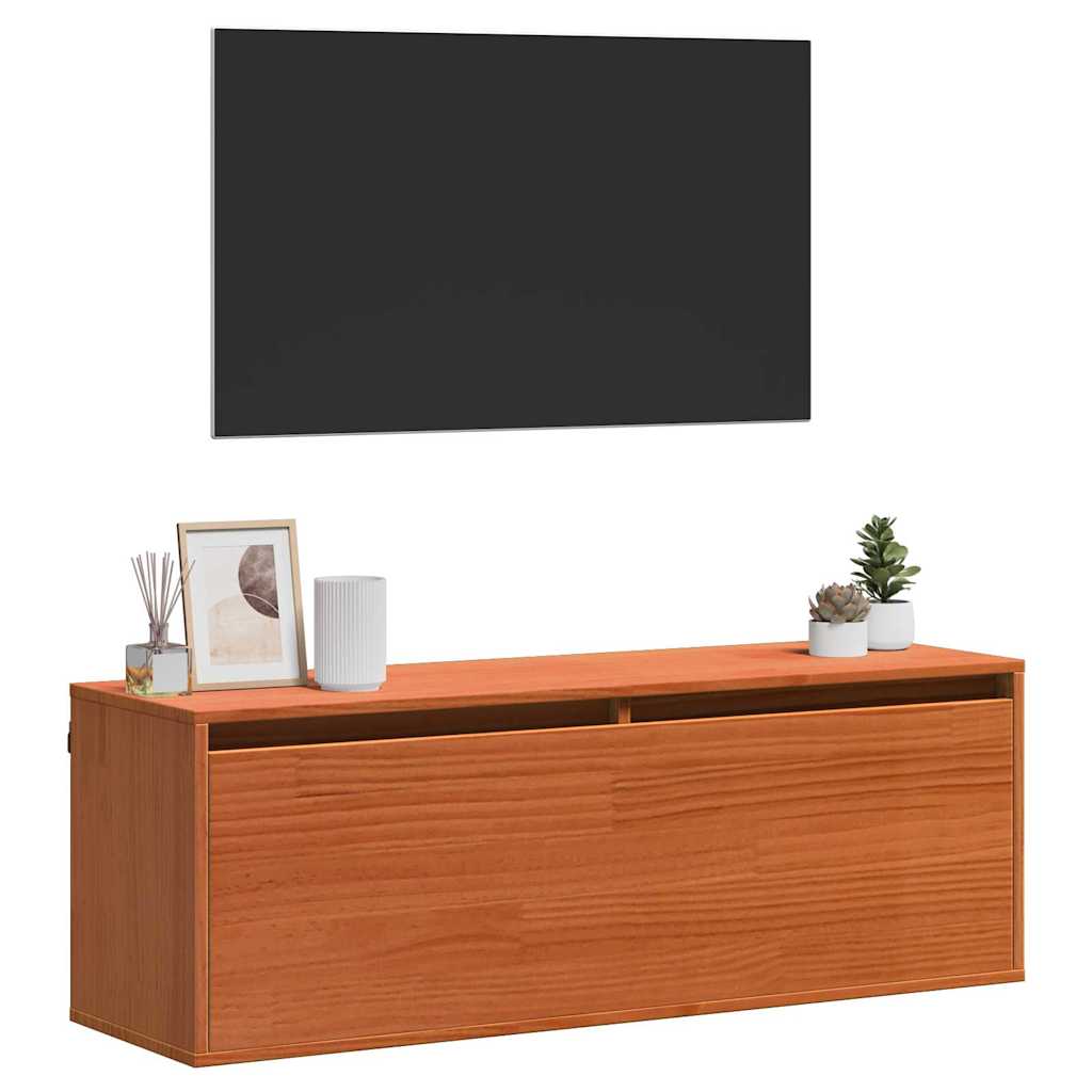 vidaXL Wandkast Wasbruin 100 x 30 x 35 cm Massief grenenhout